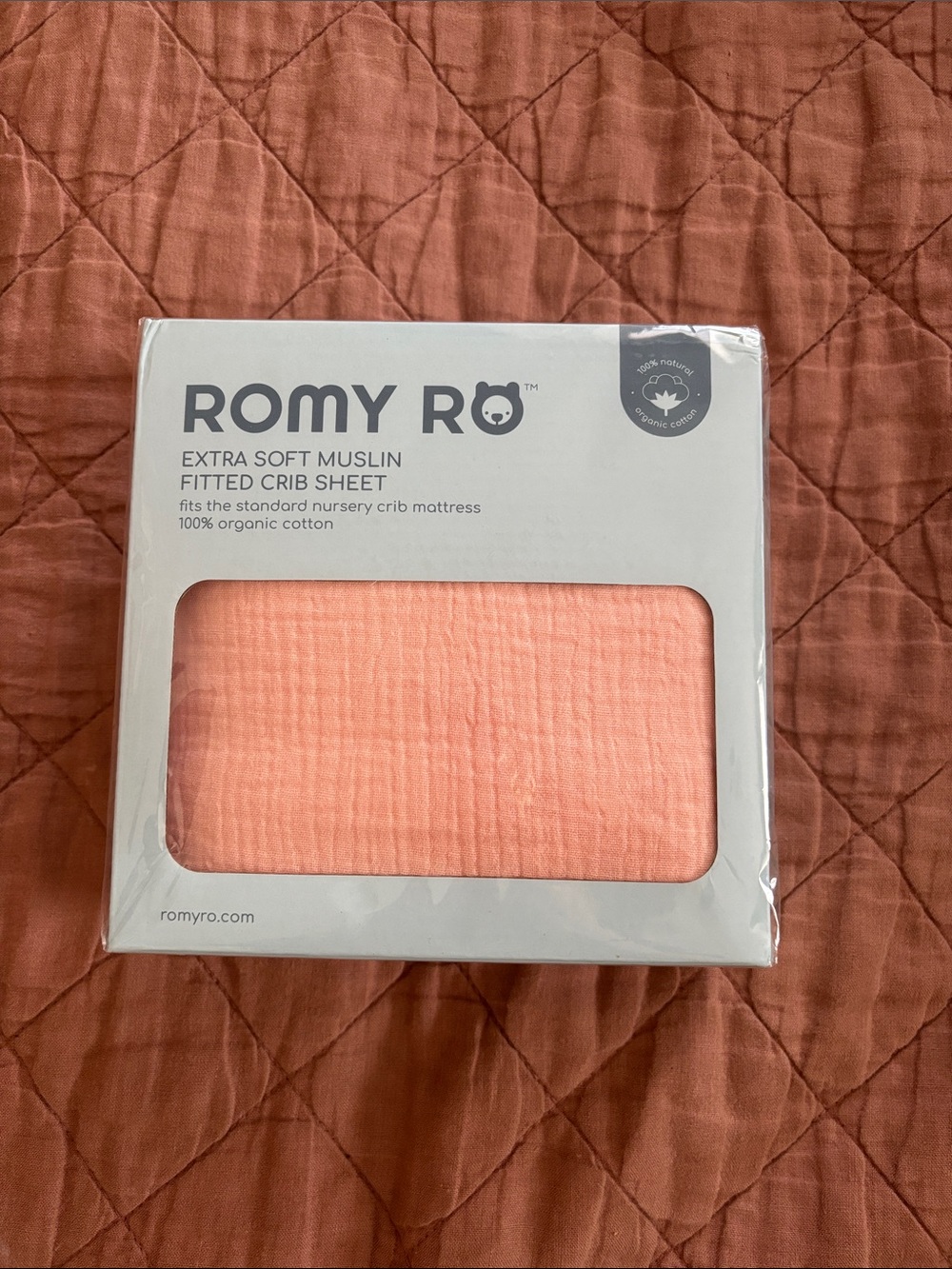 Romy Extra Soft Muslin Fitted Crib Sheet - Coral